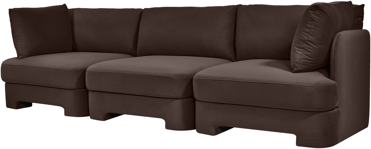 Hammond - Velvet Performance Fabric Upholstered 3 Piece Sofa