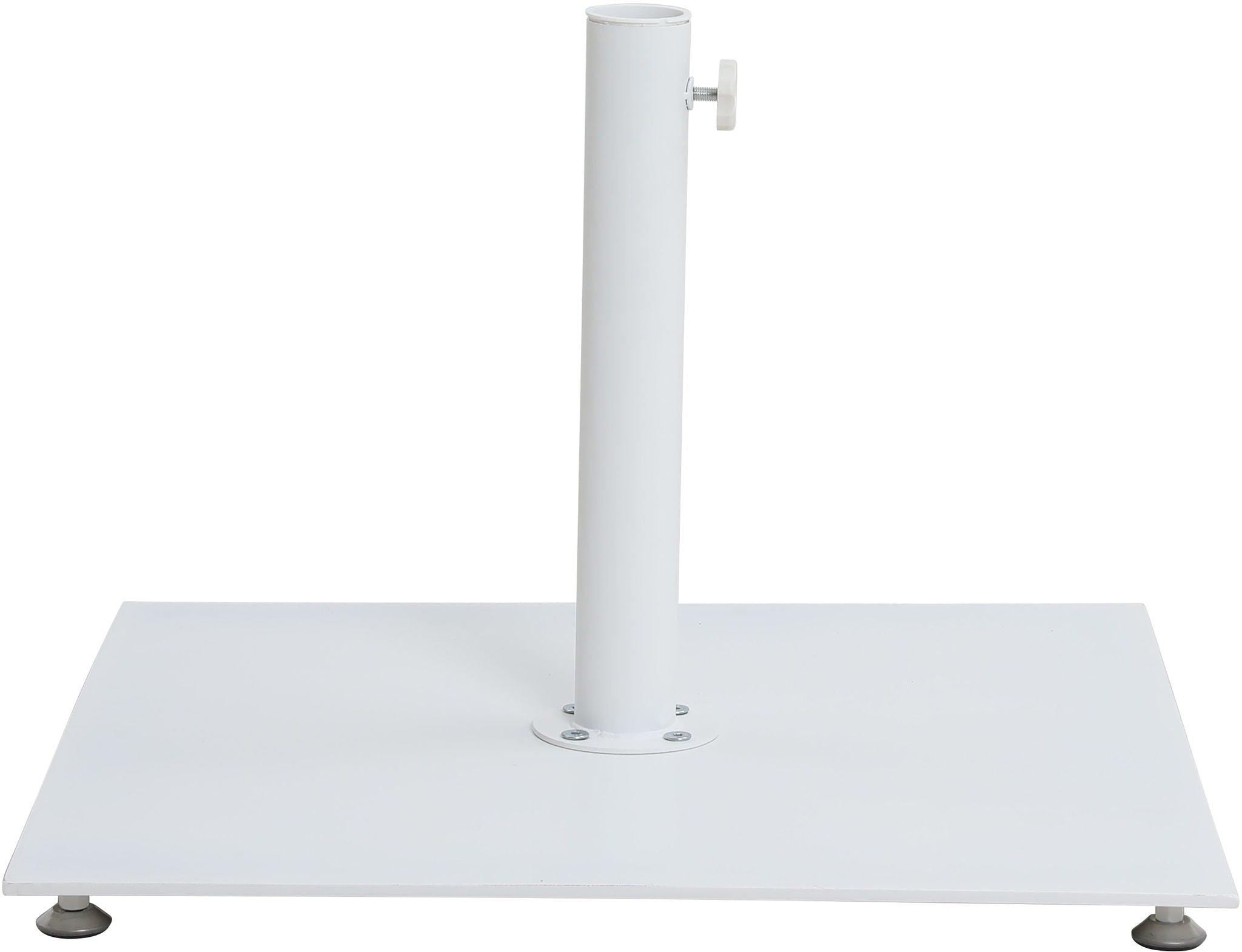 Fiji - Aluminum Patio Umbrella With Square White And Teak Base