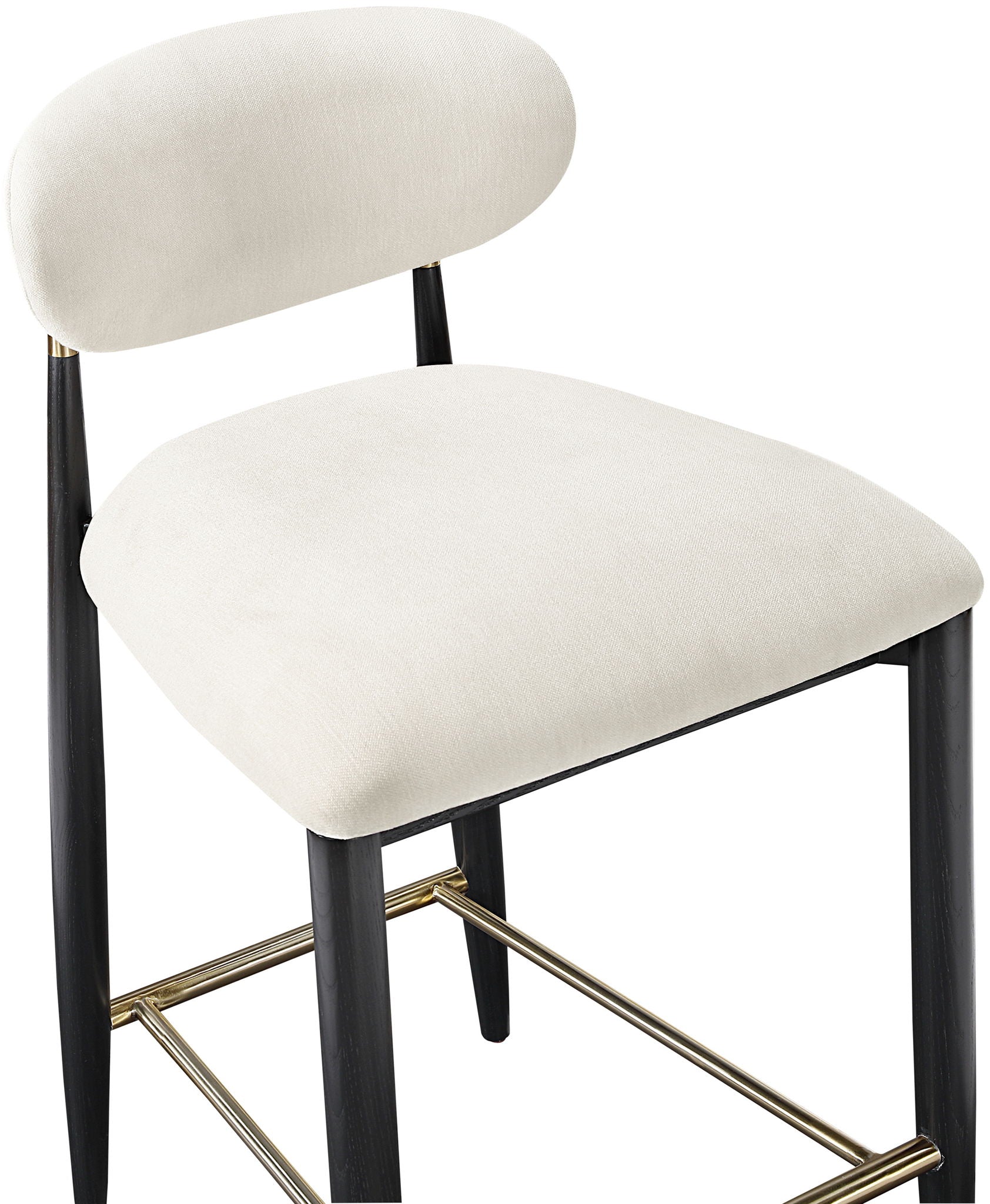 Riccio - Fabric Stool - Black Frame