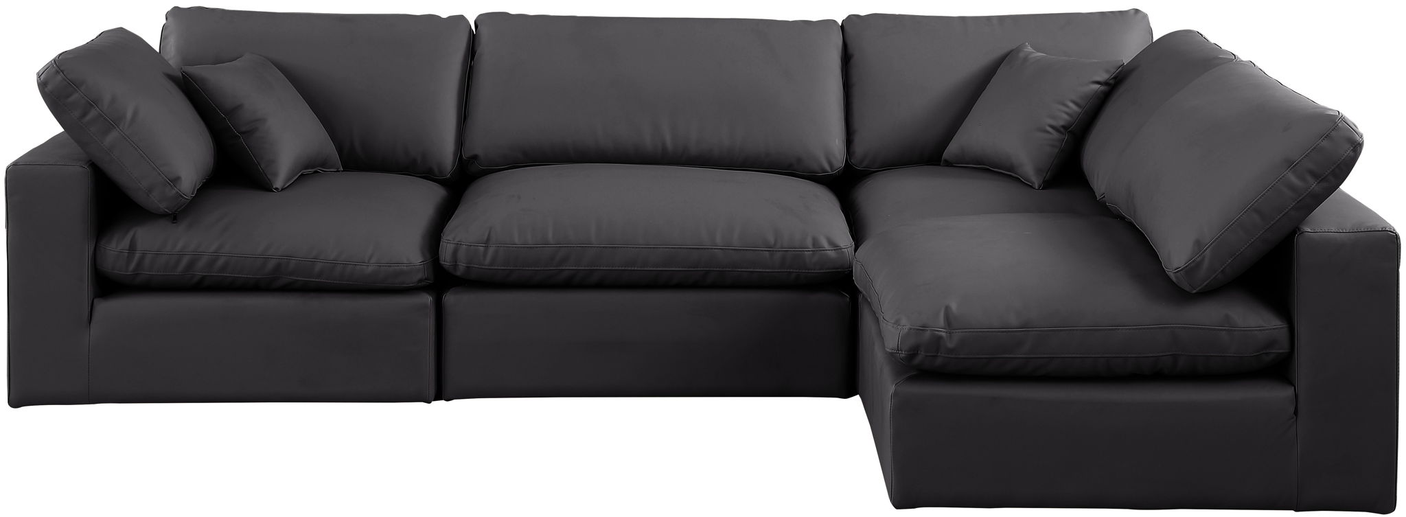 Comfy - 4 Piece Faux Leather Modular Armless Sectional