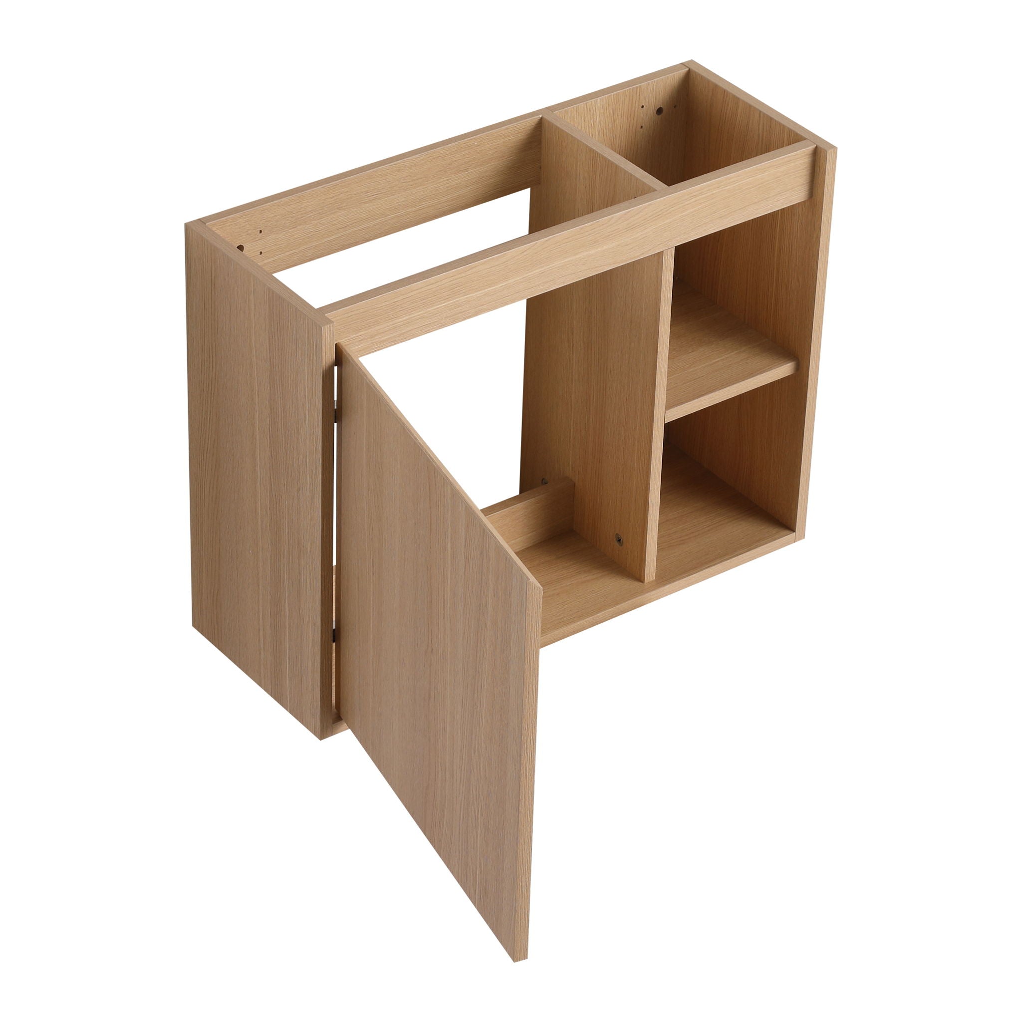 26" Wall Mounted Bathroom Vanity With Sink & Soft Close Door - Oak