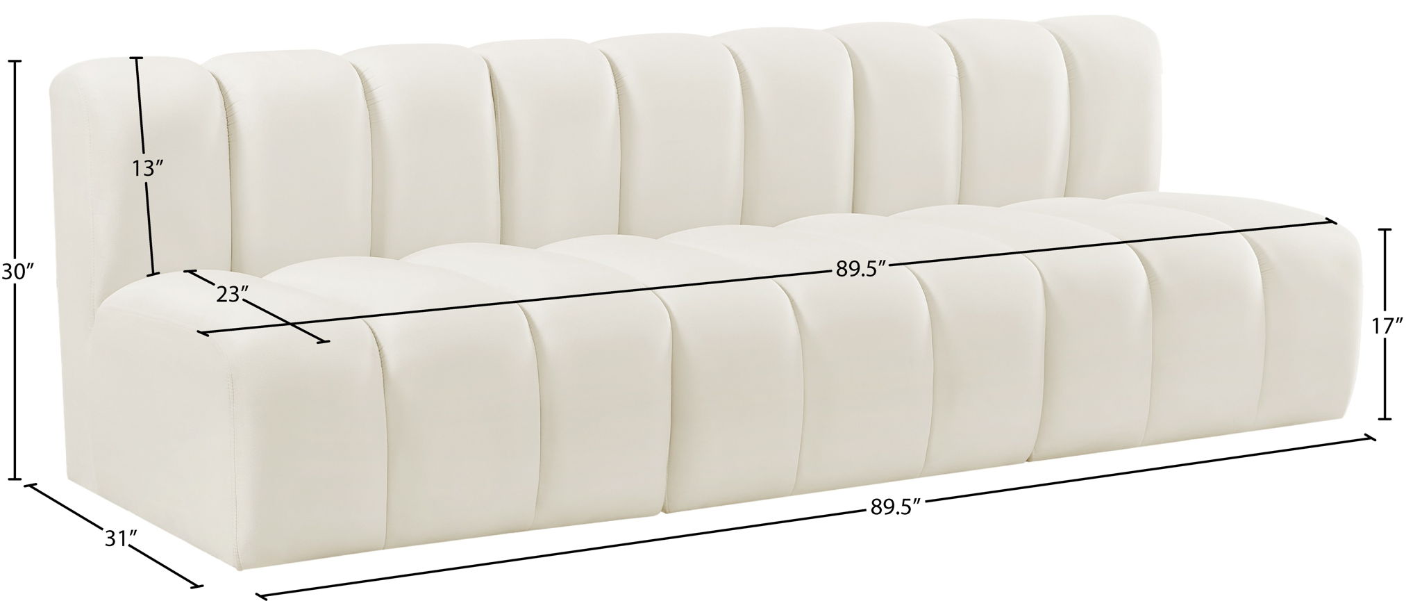 Arc - Velvet 3 Seats Modular Sofa
