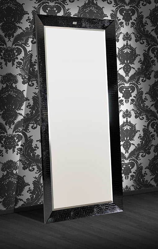 Regal Black Crocodile Floor Mirror