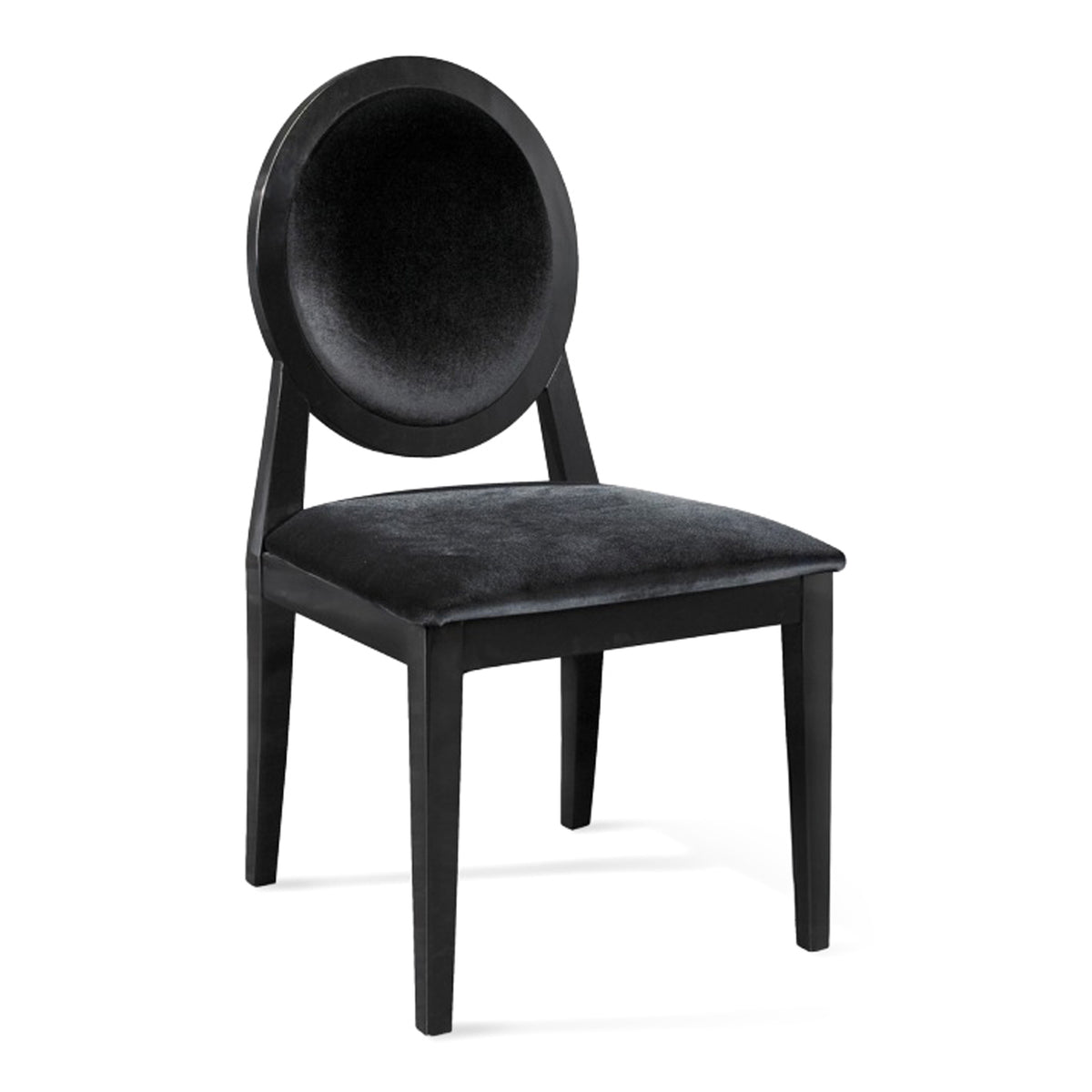 Alice - Transitional Black Lacquer Fabric Dining Chair - original 1