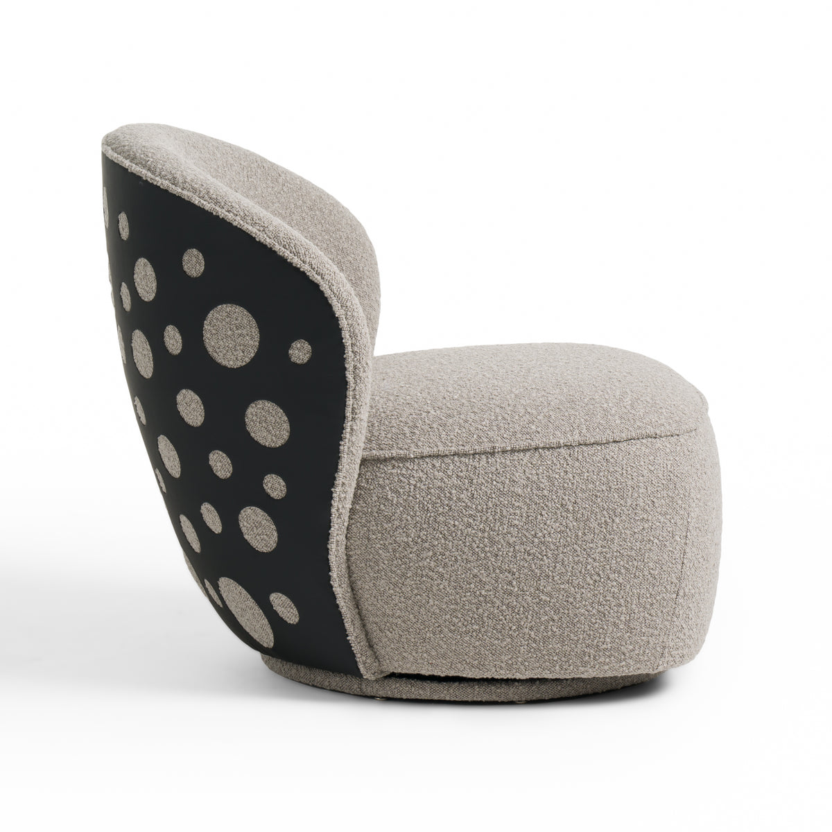 Allis - Glam Grey and Black Fabric Swivel Accent Chair