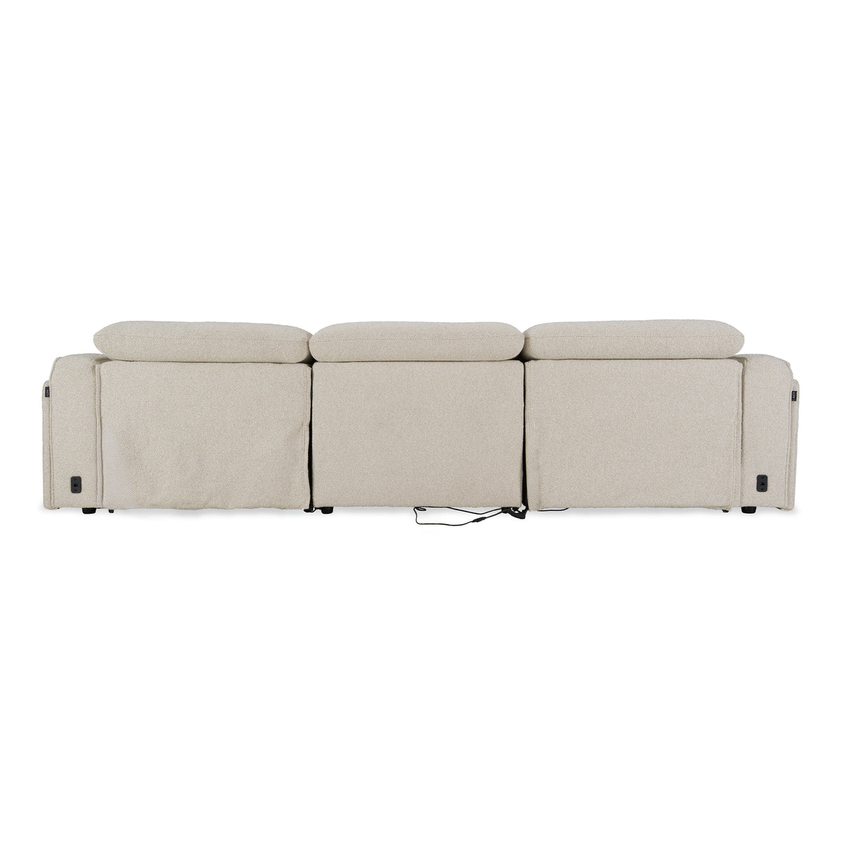 Ambler - Modern Off-White Fabric Sofa w/ 2 Power Recliners - original 3