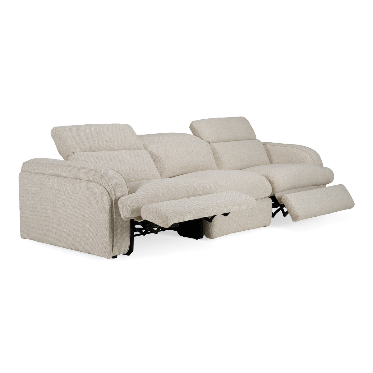 Ambler - Modern Off-White Fabric Sofa w/ 2 Power Recliners - original 4