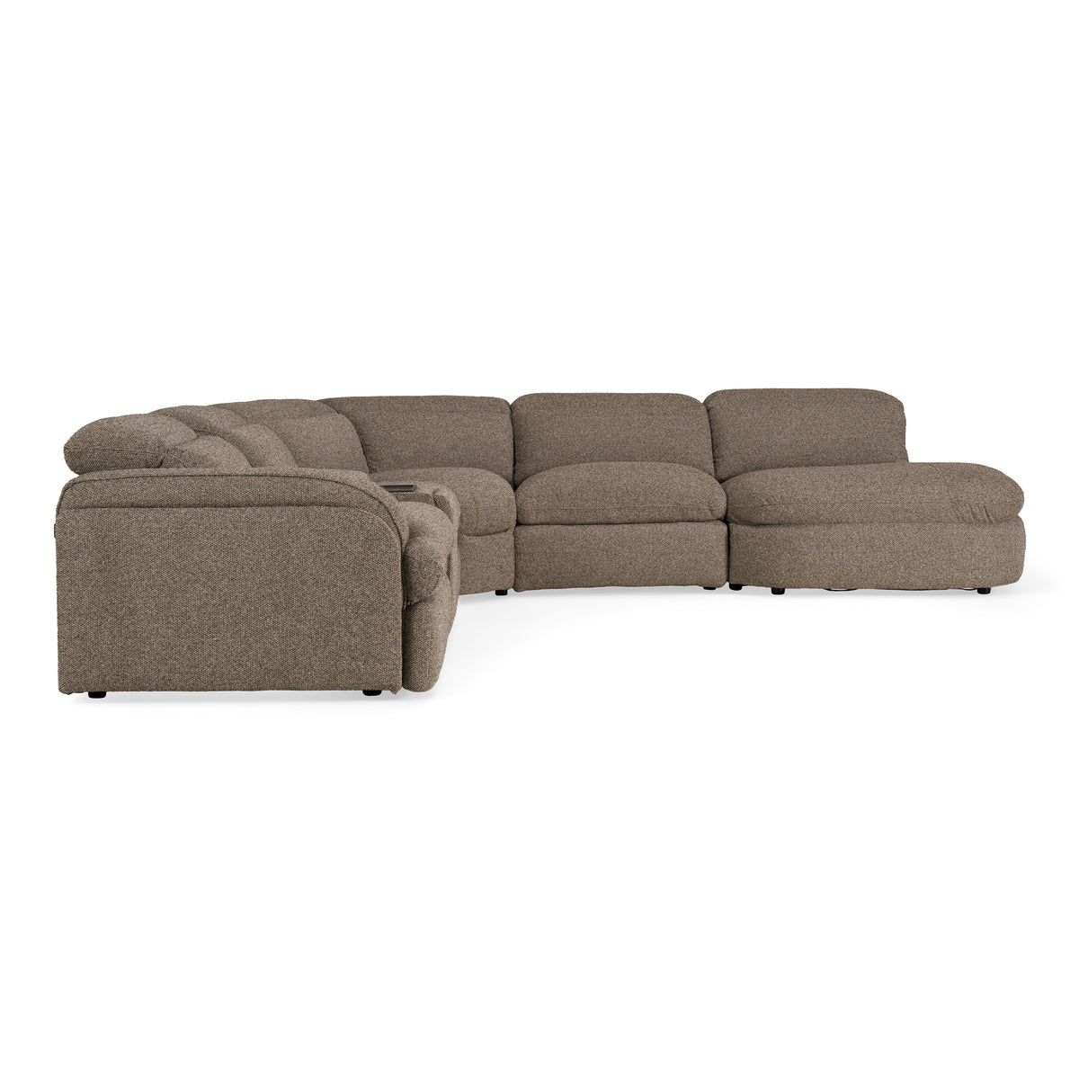 Ambler - Modern Brown Fabric Sectional Sofa w/ 2 Power Recliners Right Facing Chaise - original 2