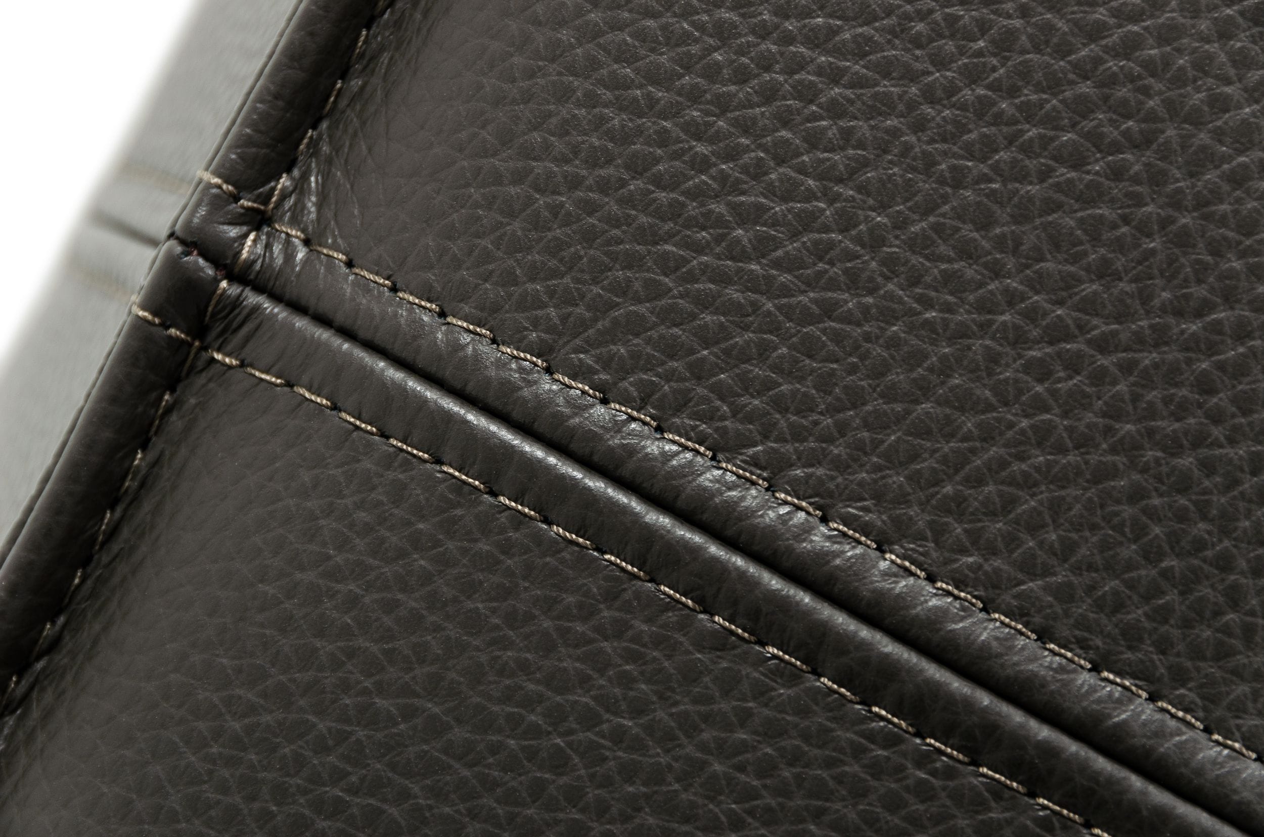 Divani Casa April - Modern Dark Grey Leather Square Ottoman