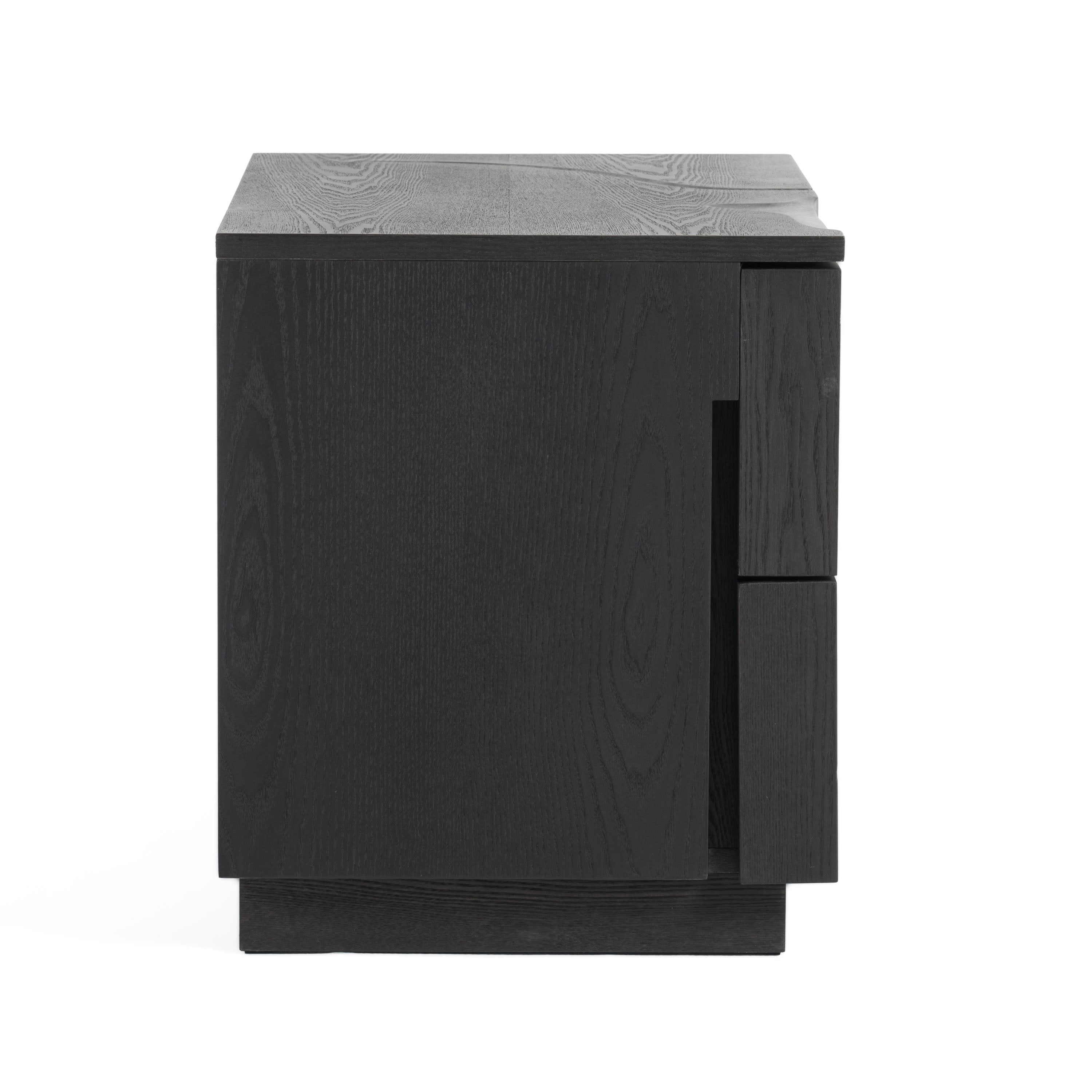 Modrest Aspen - Modern Matte Brown Ash & Silver Nightstand