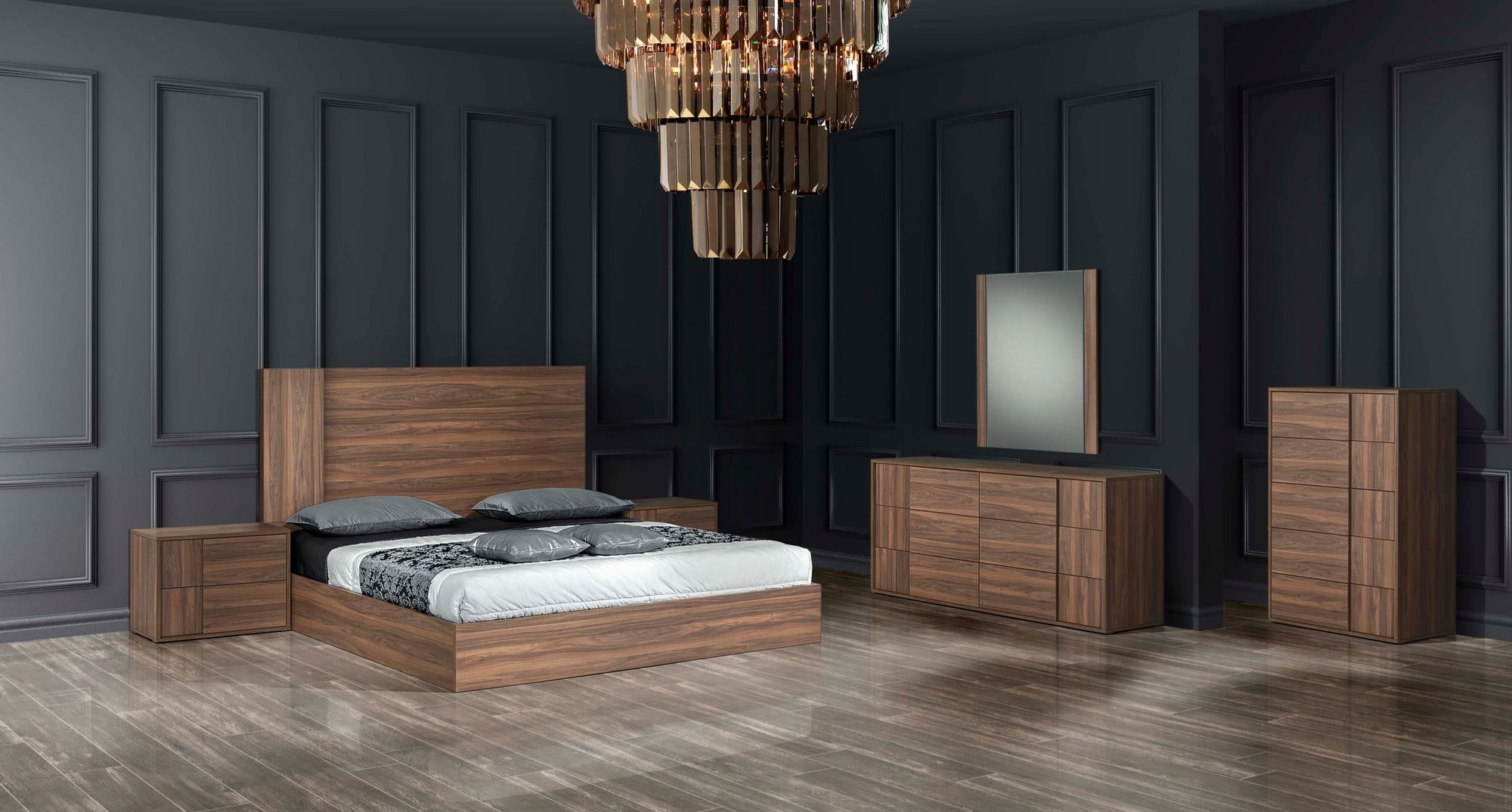 Nova Domus Asus - Eastern King Italian Modern Walnut Bedroom Set