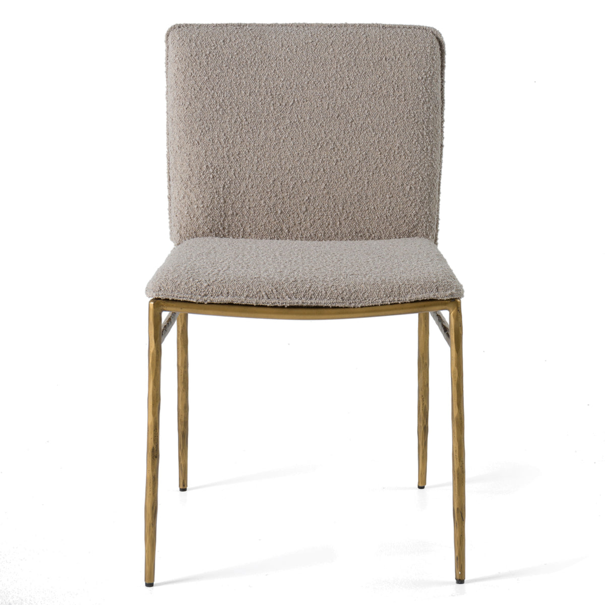 Atlanta - Modern Beige Fabric & Brass Dining Chair