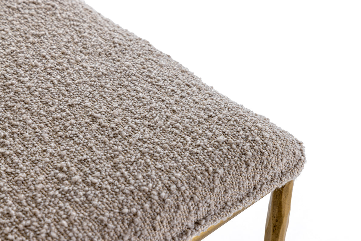 Atlanta - Modern Beige Fabric & Brass Counter Chair