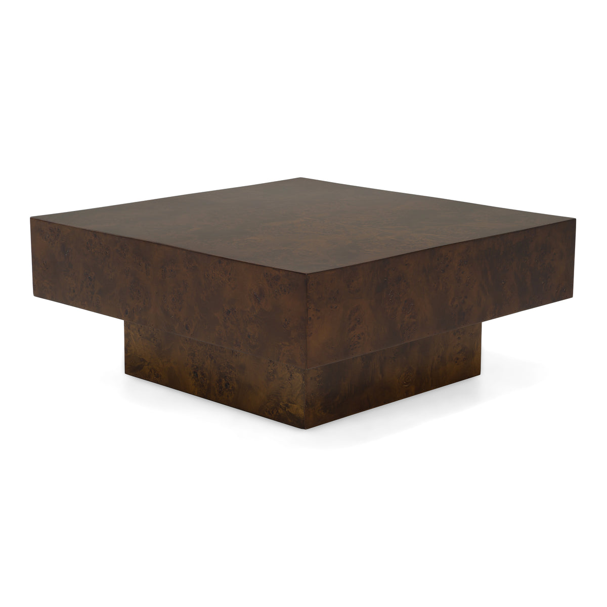 August - Modern Dark Walnut Burl Square Coffee Table - original 1