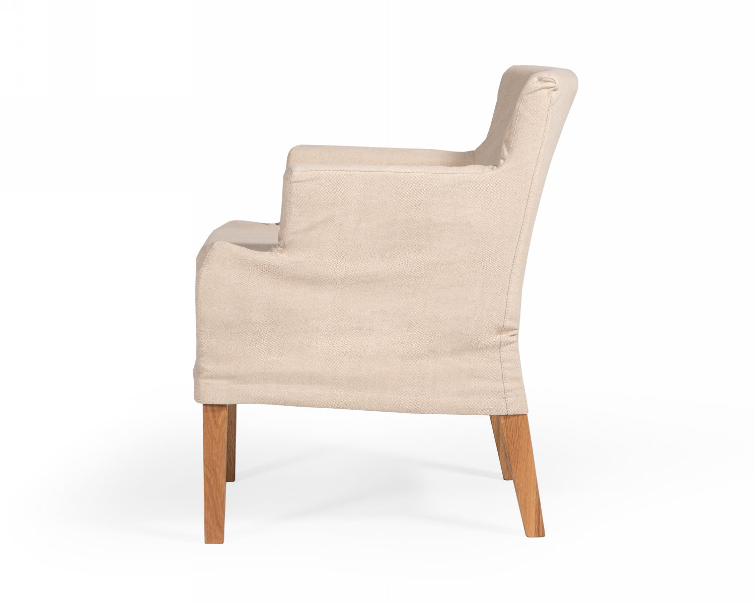 Modrest Axtell - Farmhouse Oatmeal Fabric Dining Arm Chair