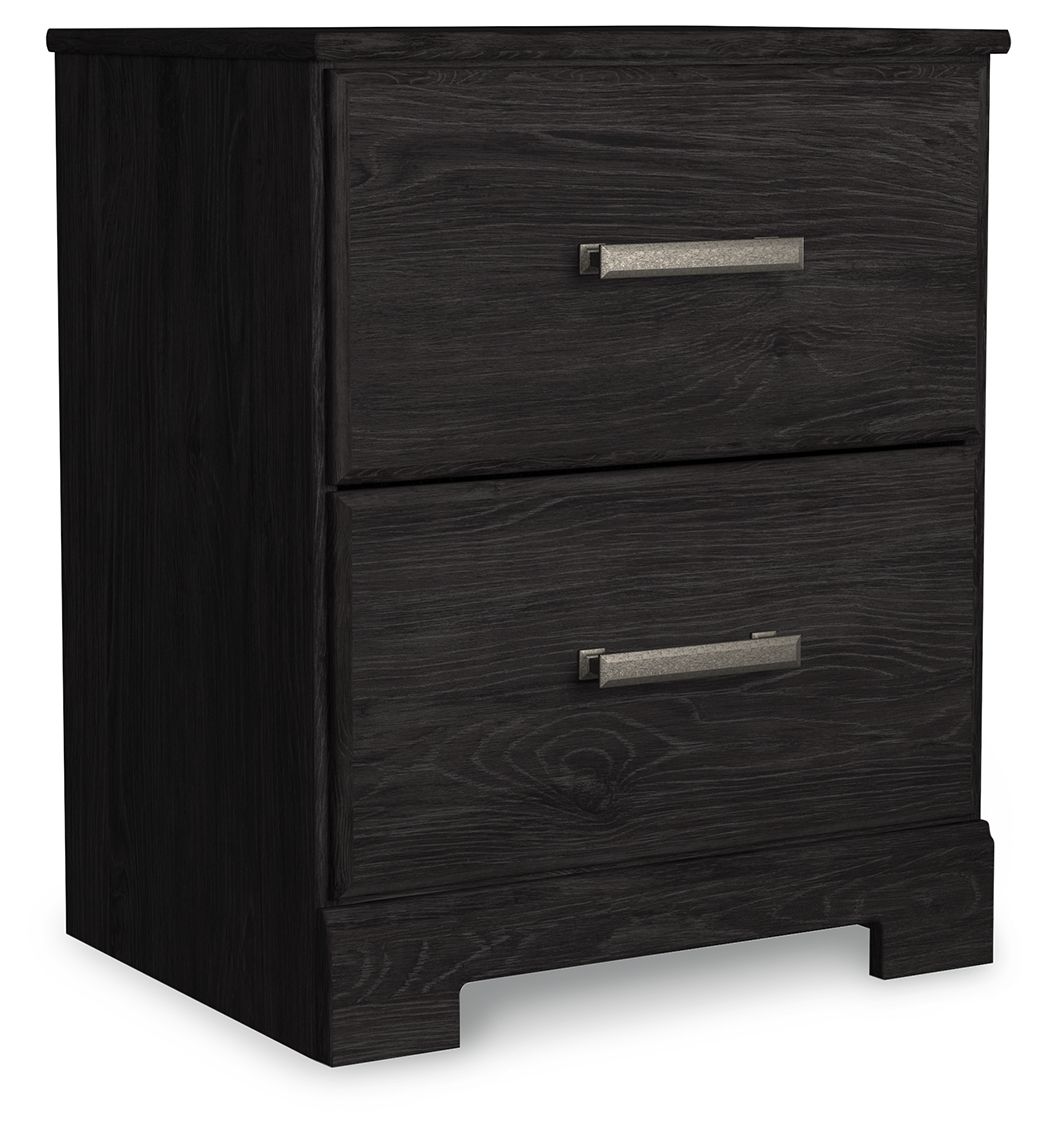 Belachime - Two Drawer Night Stand - Charcoal