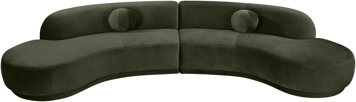 Avra - 146" Velvet Performance Fabric Upholstered Sectional