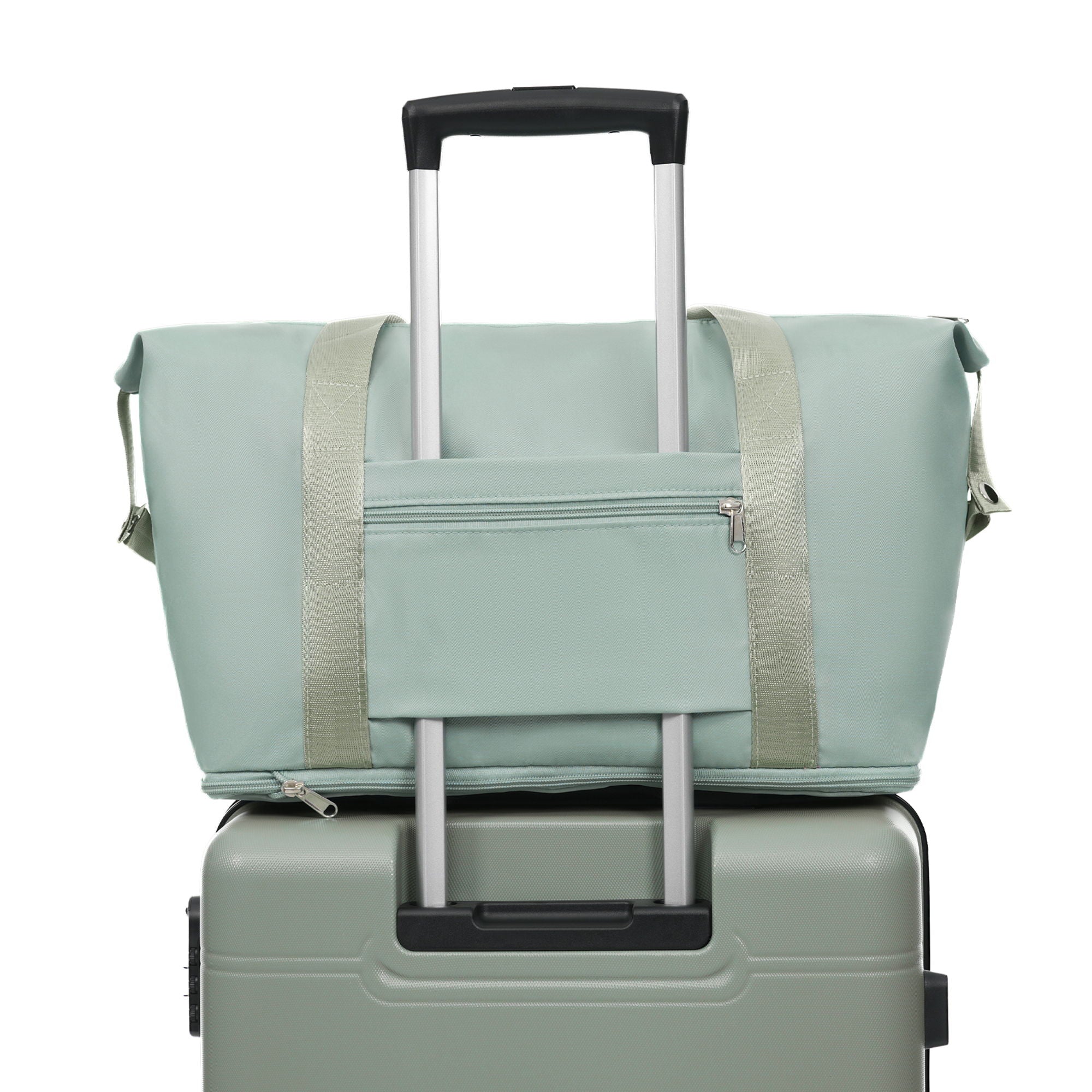 6 Piece Lightweight Hardshell Luggage Set With Double Spinner Wheels, Password Lock