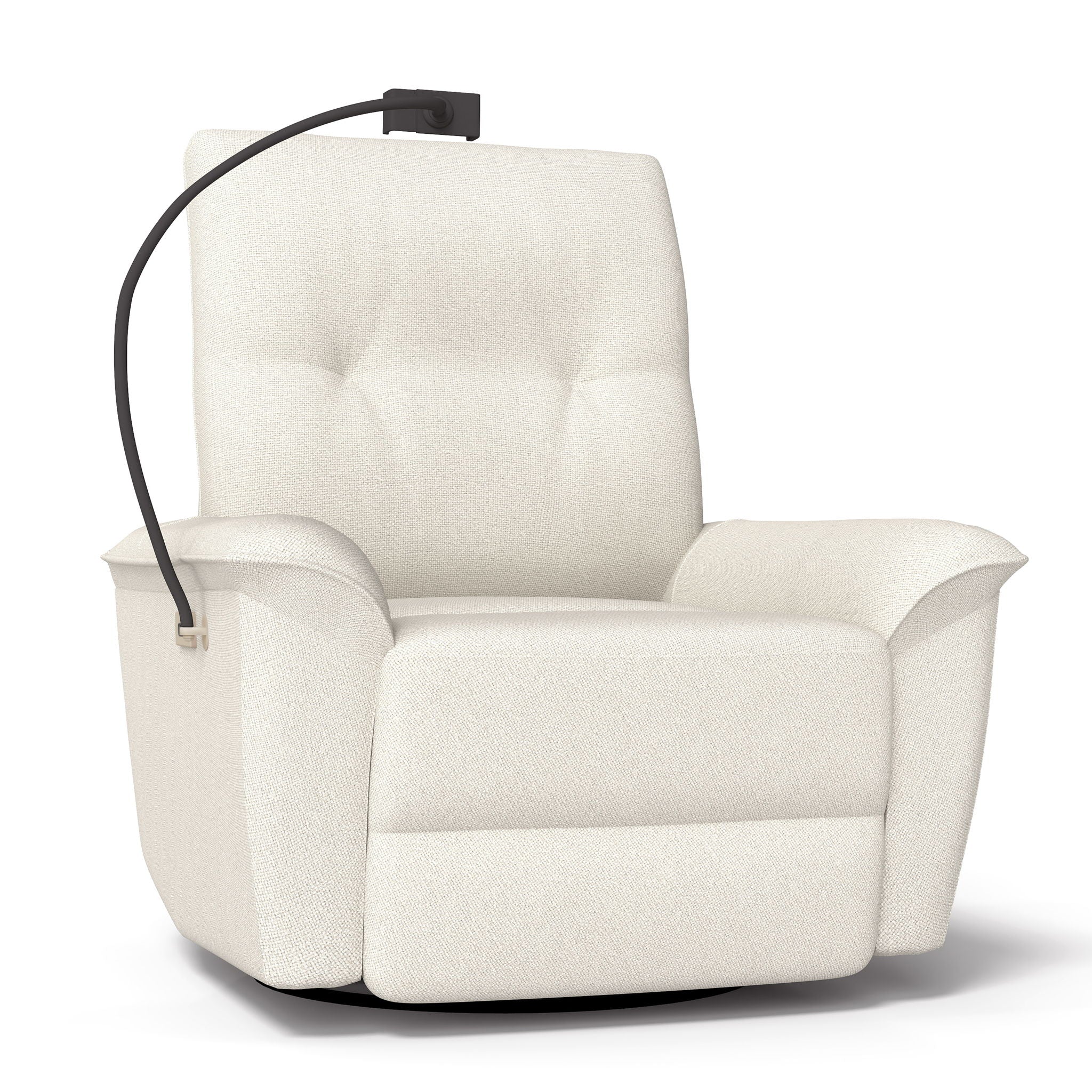 270° Power Swivel Rocker Recliner Chair With Phone Holder, Electric Glider Reclining Sofa With USB Ports For Living Room Bedroom - Beige