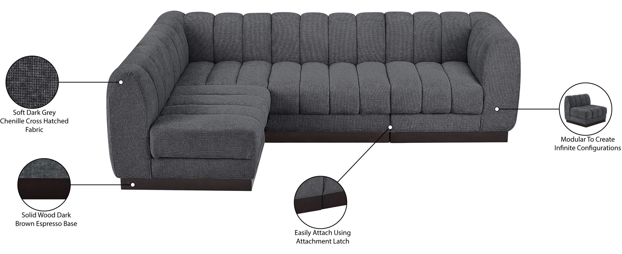 Quinn - 4 Piece Modular Sectional