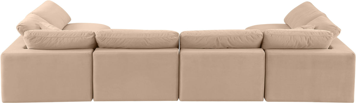 Comfy - 6 Piece Velvet Modular Armless Sectional