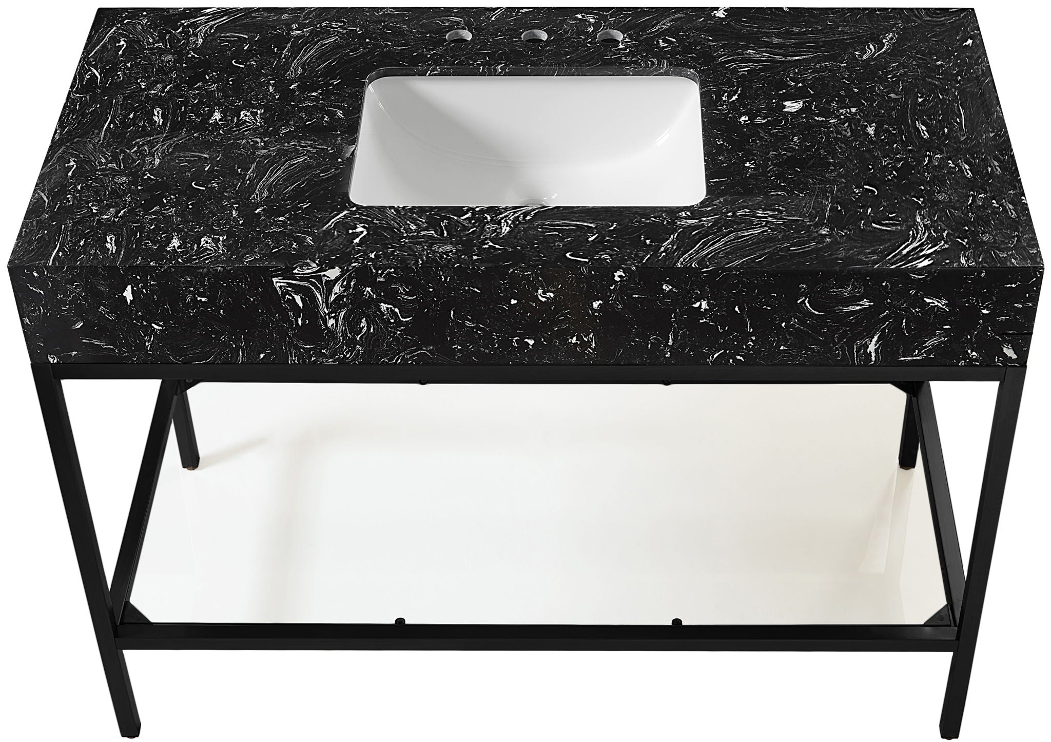 Marmo - Engineered Marble Bathroom Vanity With Black Base