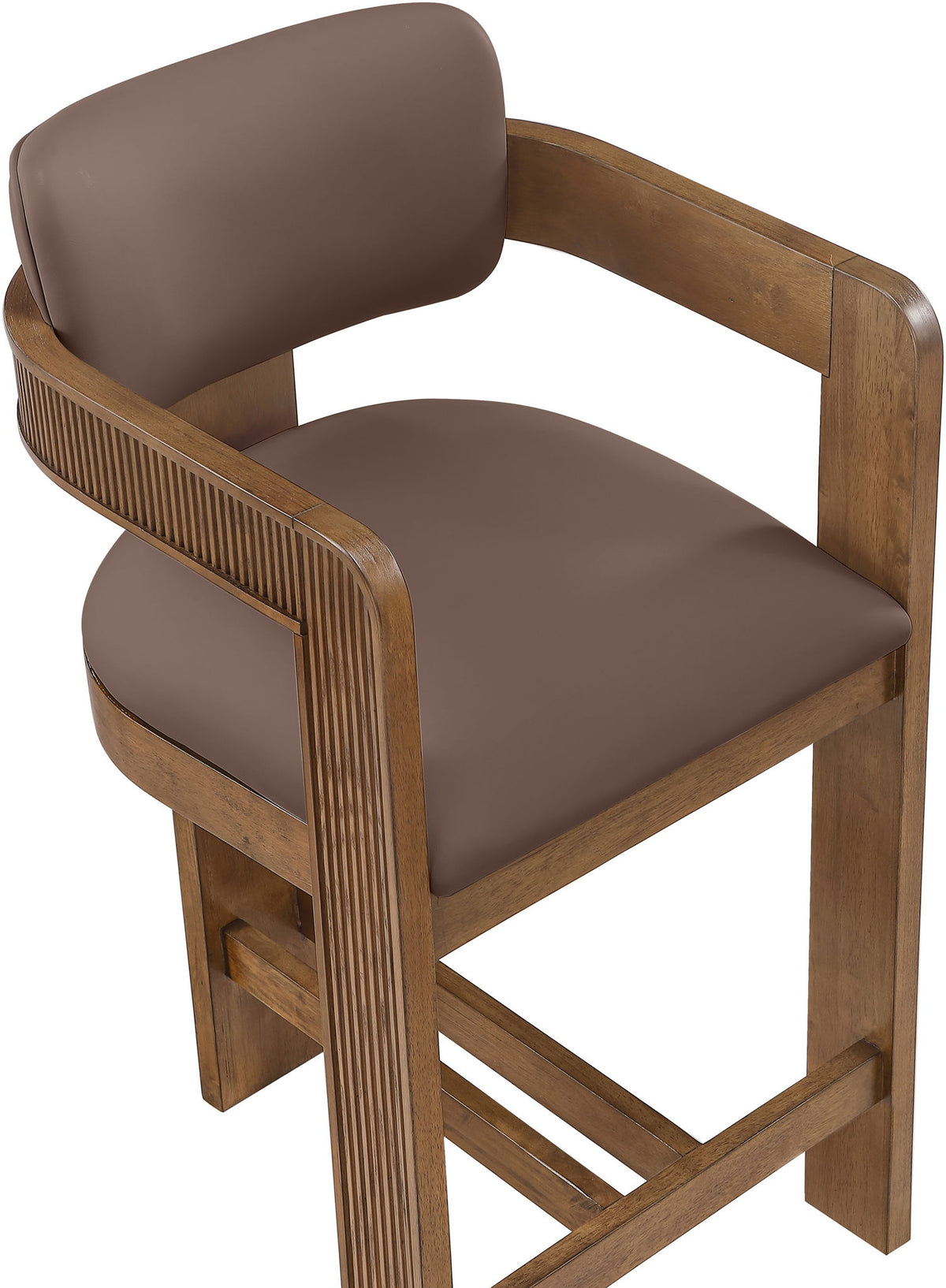 Sacha - Vegan Leather Upholstered Counter Stool With Brown Base
