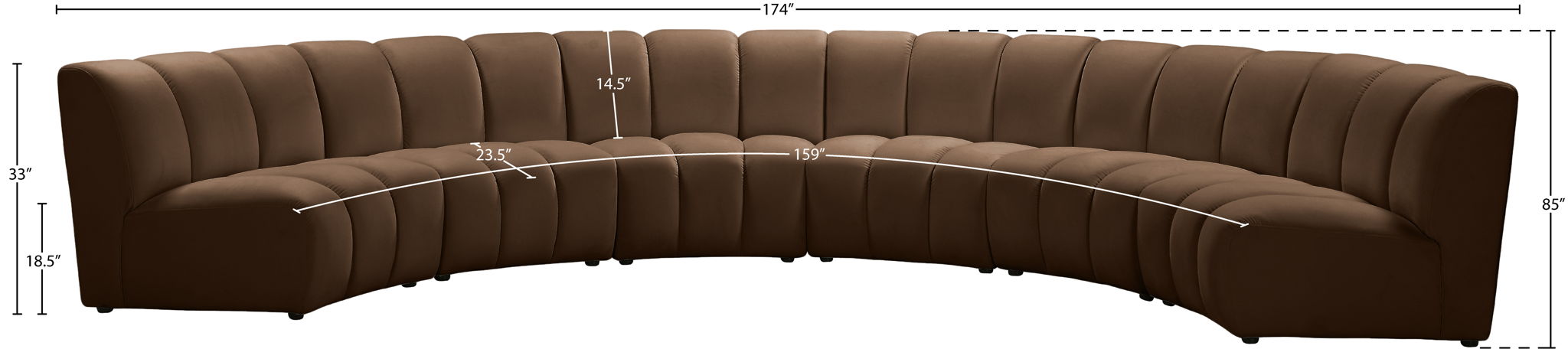 Infinity - 6 Piece Velvet Modular Sectional