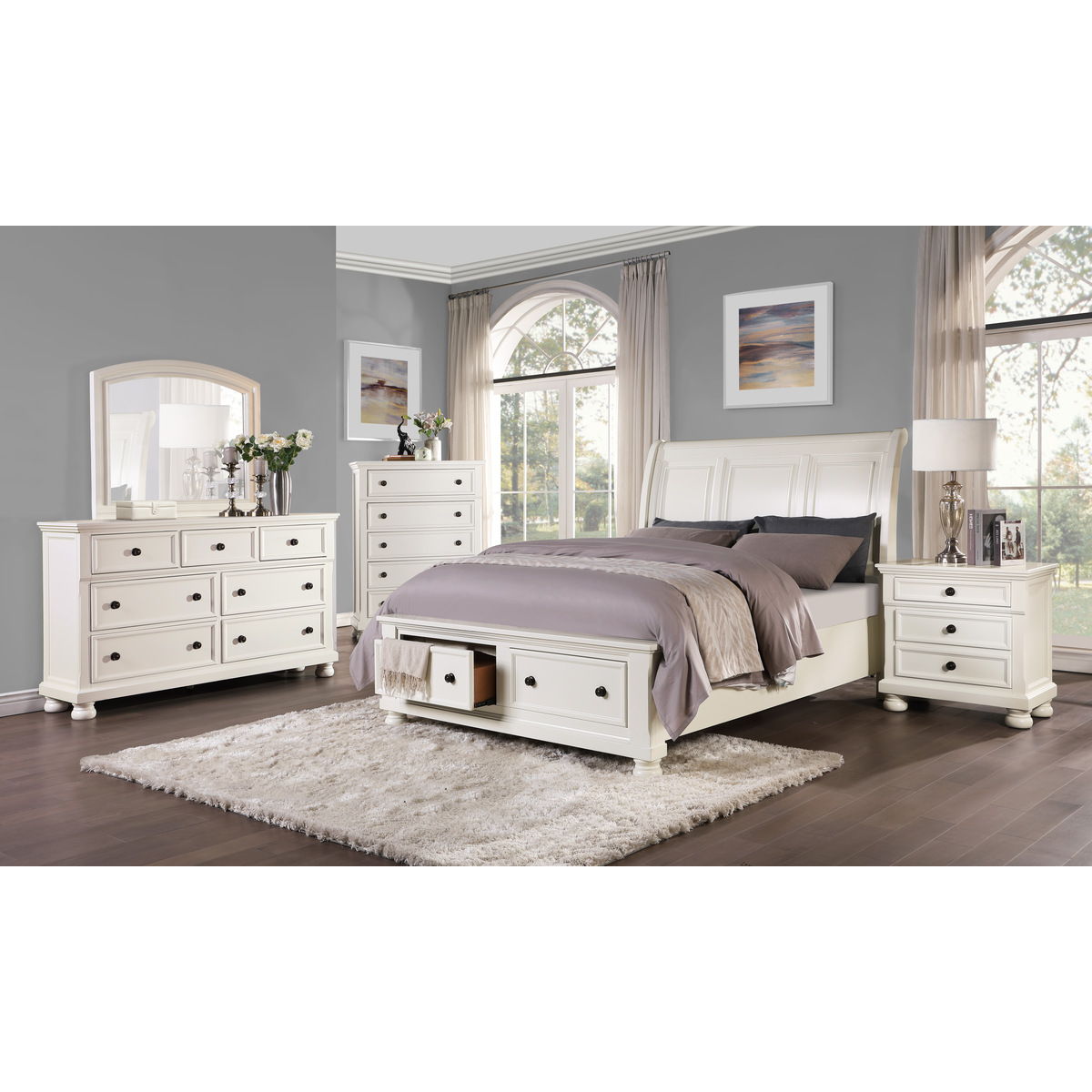 St. Simon - Dresser With Hidden Drawer - White