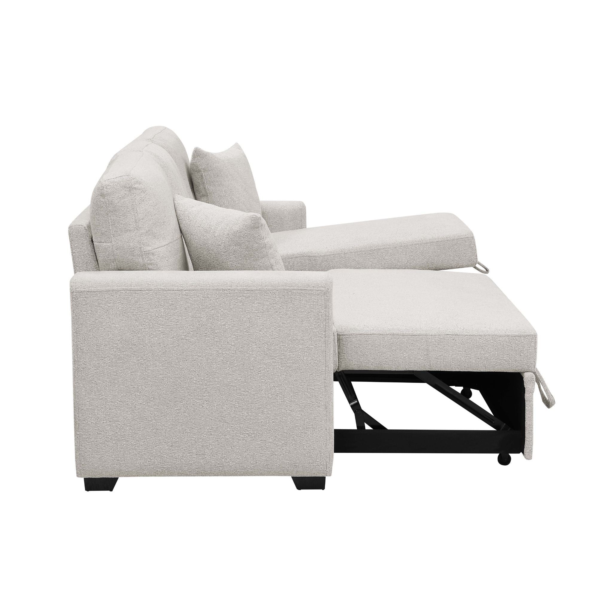 Upholstered Sectional With Pull Out Bed And Chaise Storage