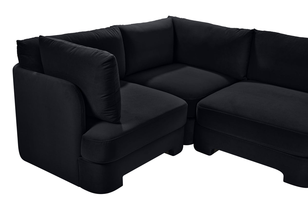 Hammond - Velvet Performance Fabric Upholstered 4 Piece Sectional