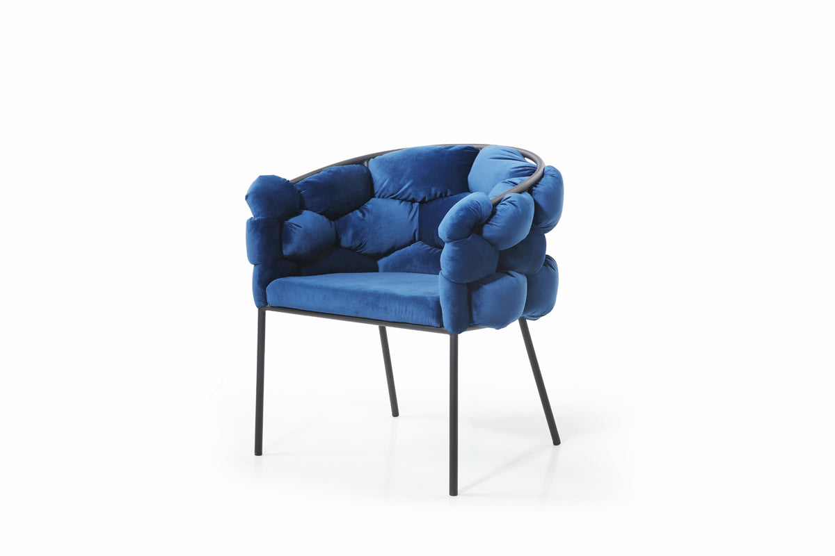 Debra Modern Blue Fabric Dining Chair