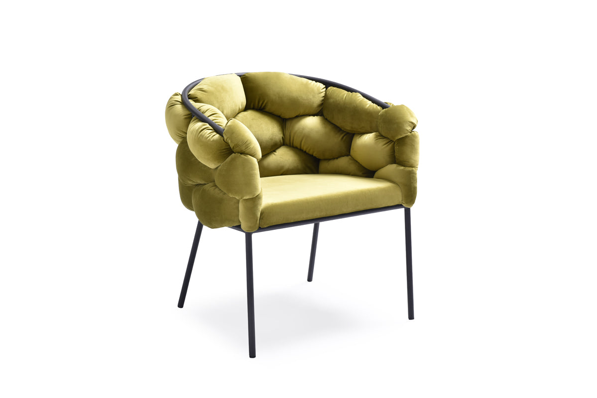 Debra Modern Green Fabric Dining Chair