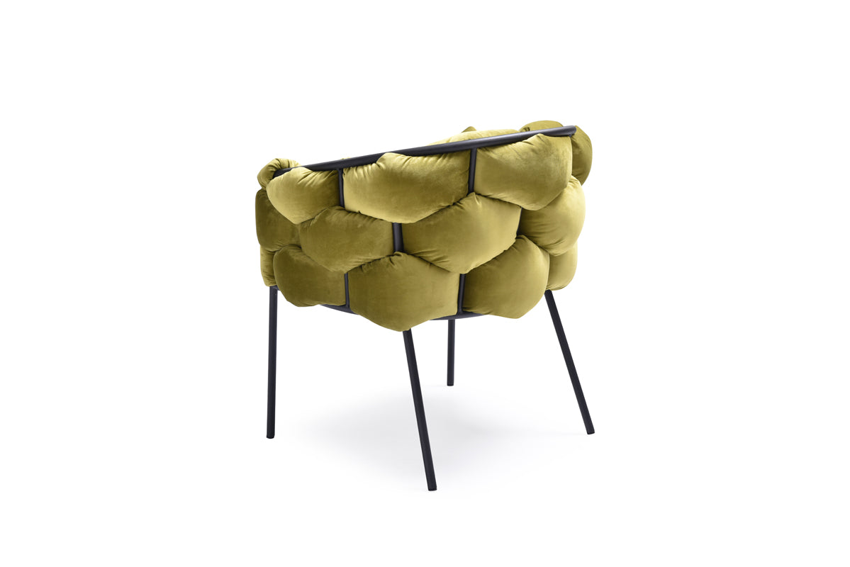 Debra Modern Green Fabric Dining Chair