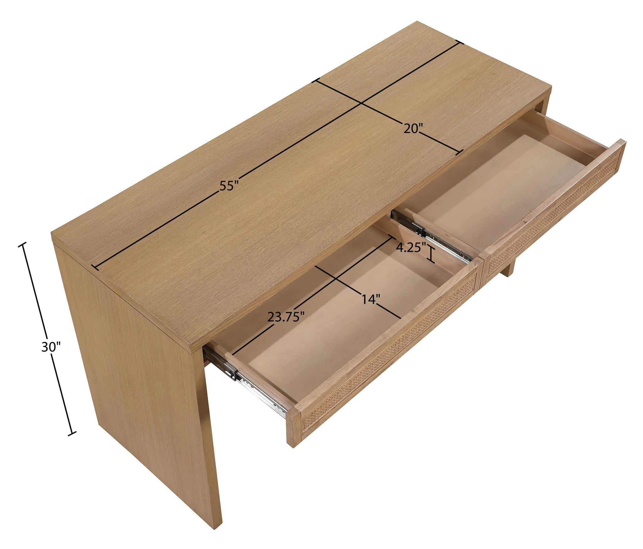 Avro - Solid Wood And Oak Veneer Desk