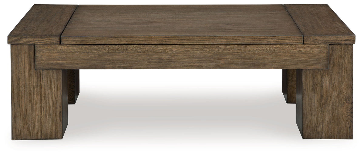 Rosswain - Lift Top Cocktail Table - Warm Brown