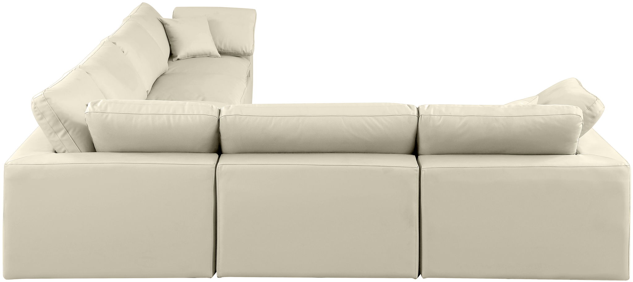 Comfy - 6 Piece Faux Leather Modular Corner Sectional