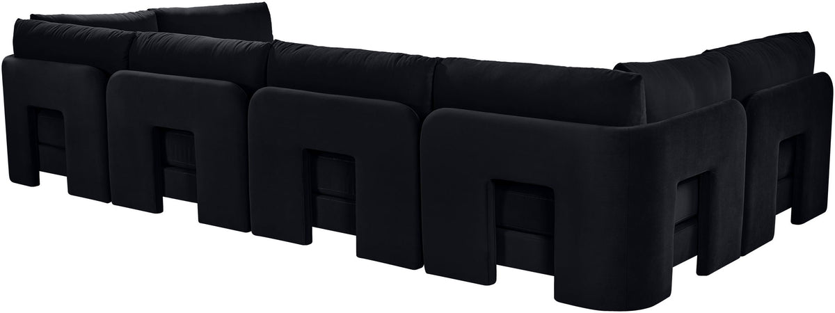 Hammond - Velvet Performance Fabric Upholstered 6 Piece U-Shaped Armless Sectional
