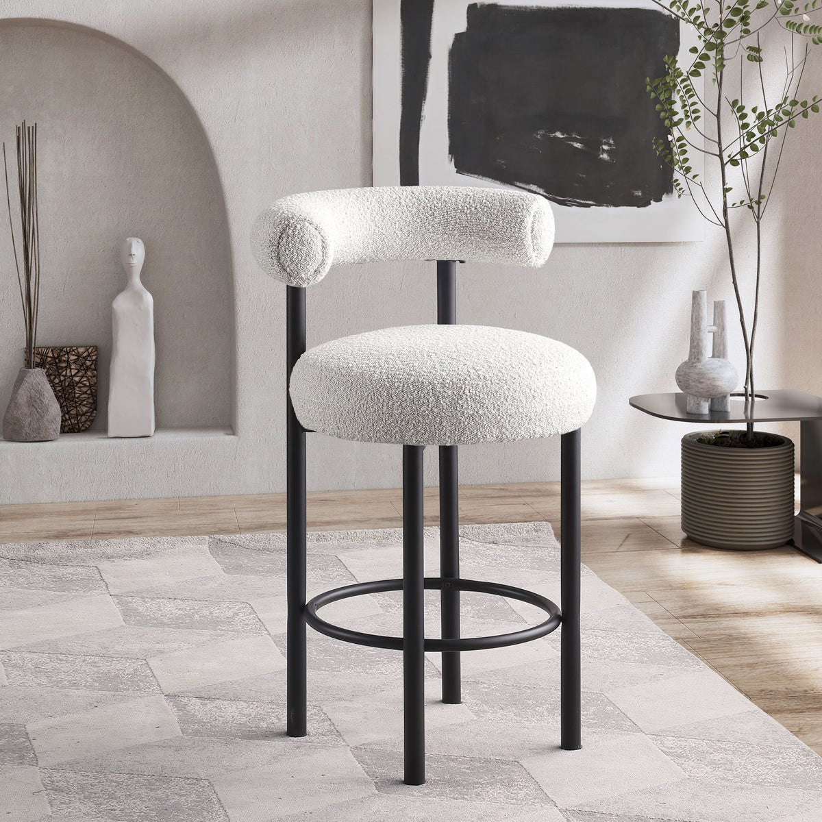 Bordeaux - Stool With Black Legs (Set of 2)