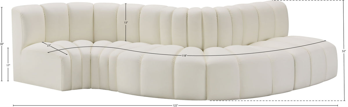 Arc - Faux Leather 5 Piece Modular Sofa