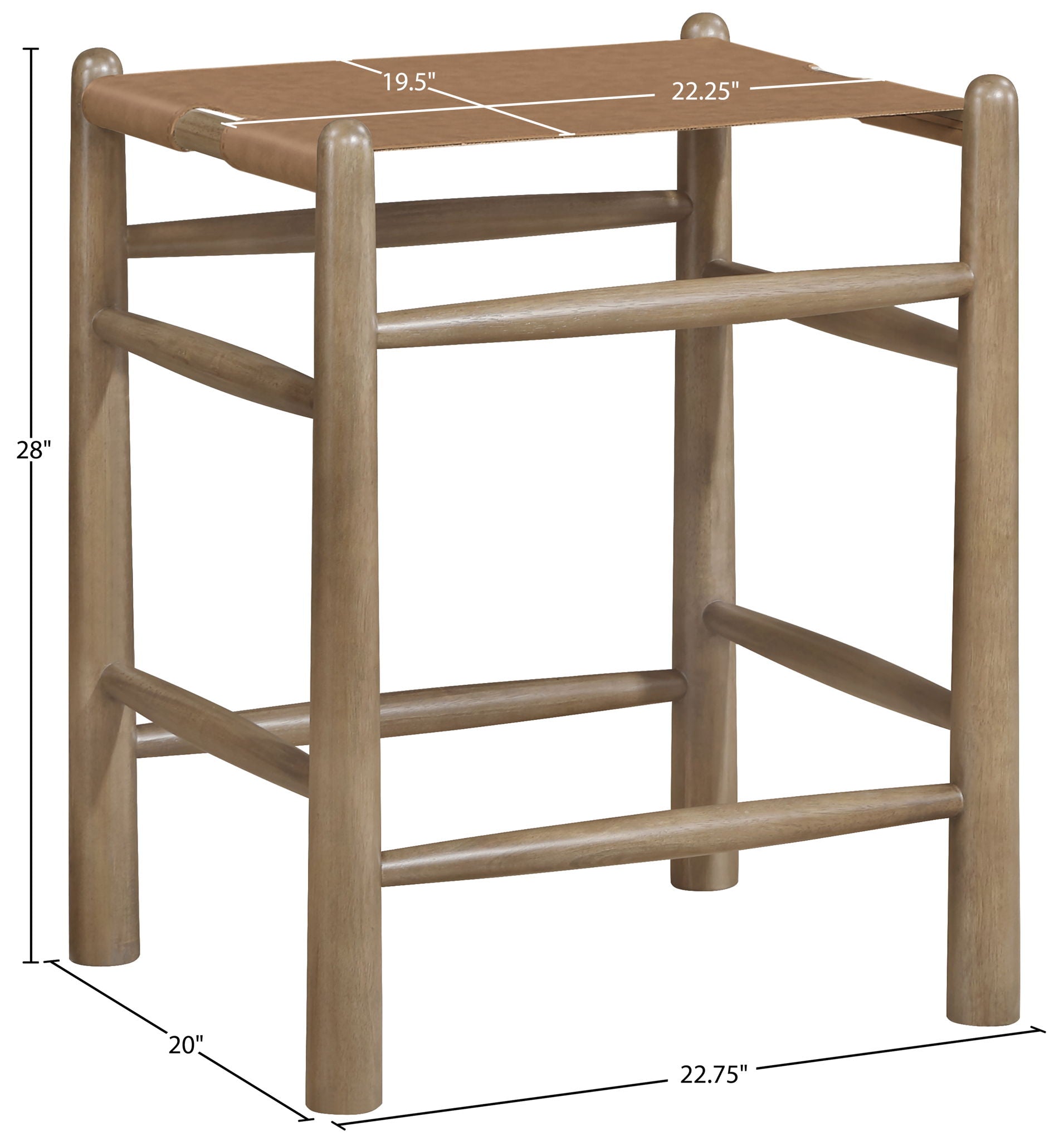 Santos - Backless Counter Stool With Stained Brown Base