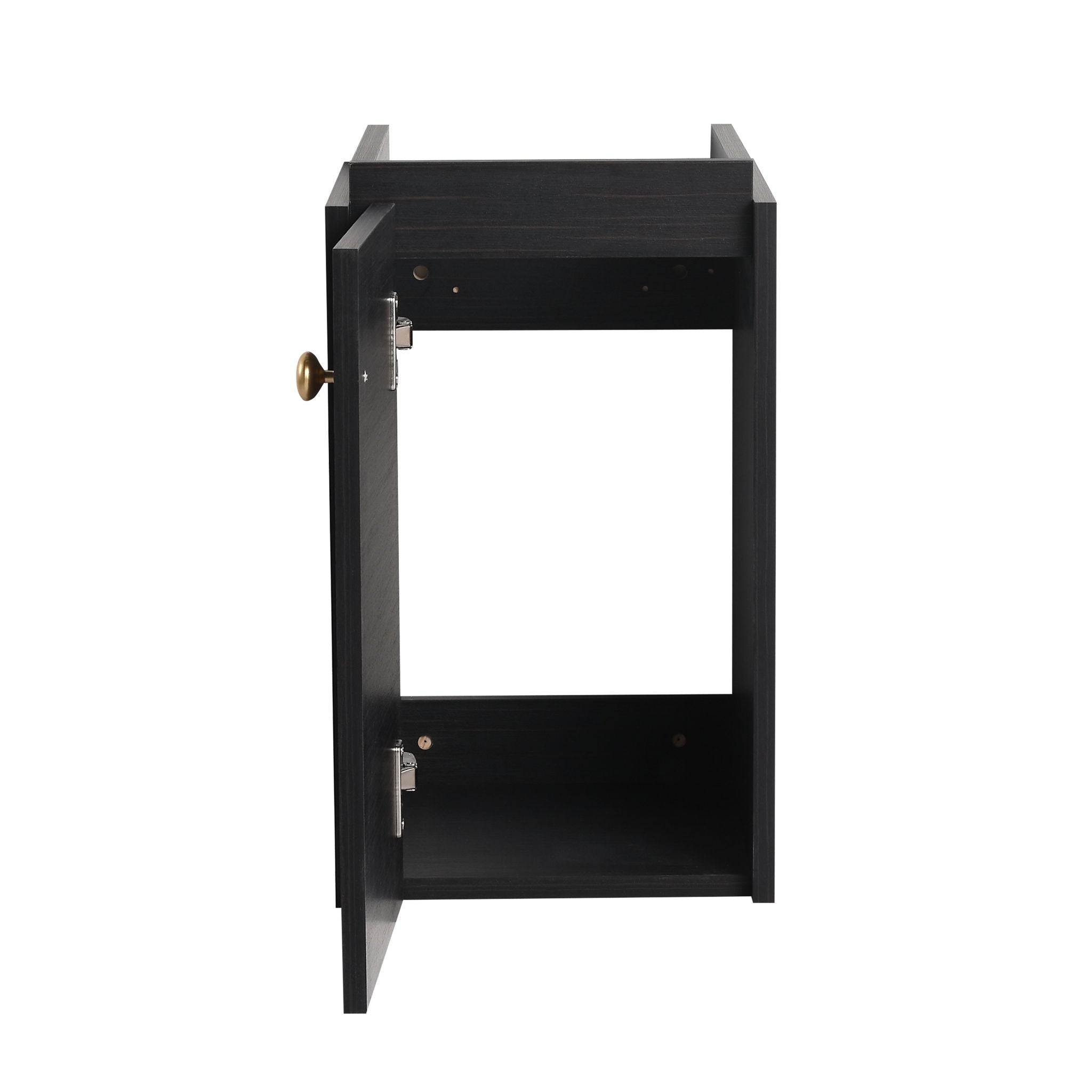 Compact Bathroom Vanity With Sink, Soft Close Door - Black Chestnut