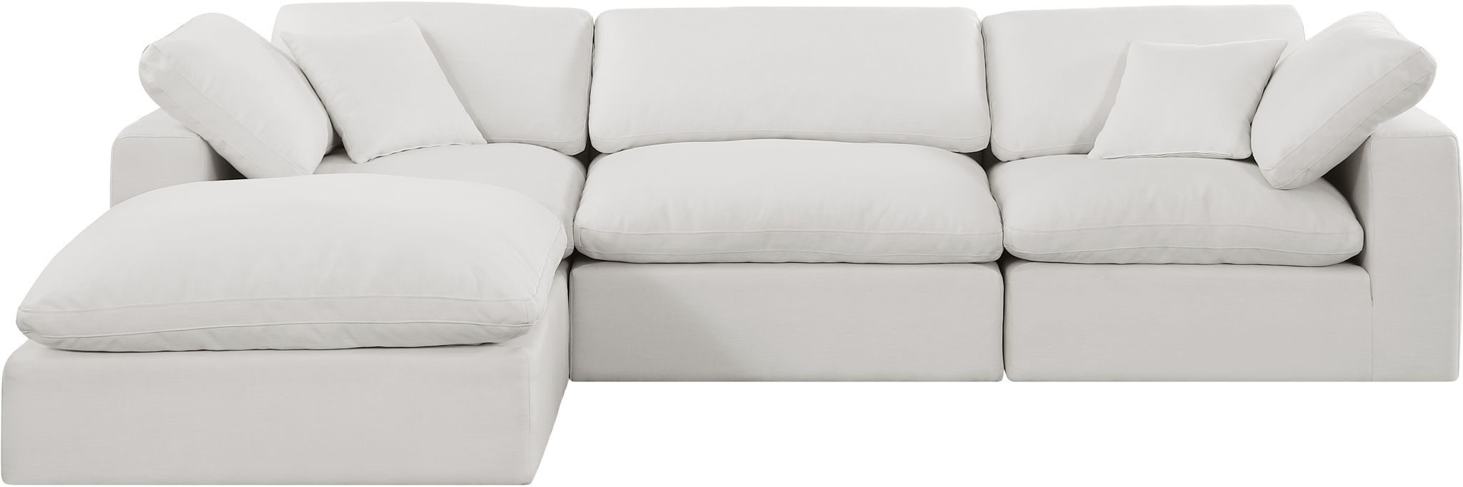 Comfy - 4 Piece Linen Fabric Modular Sectional With Chaise