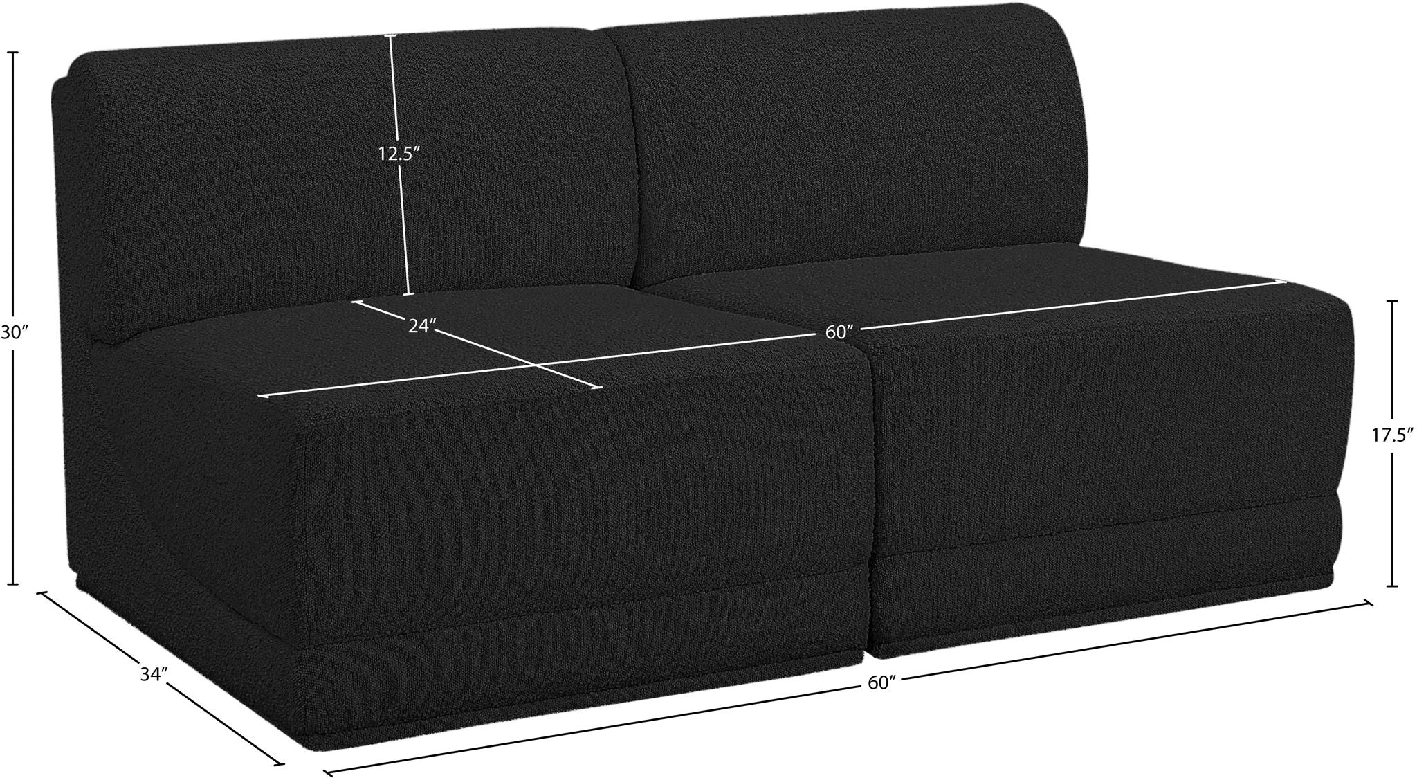 Ollie - 2 Seat Armless Modular Sofa