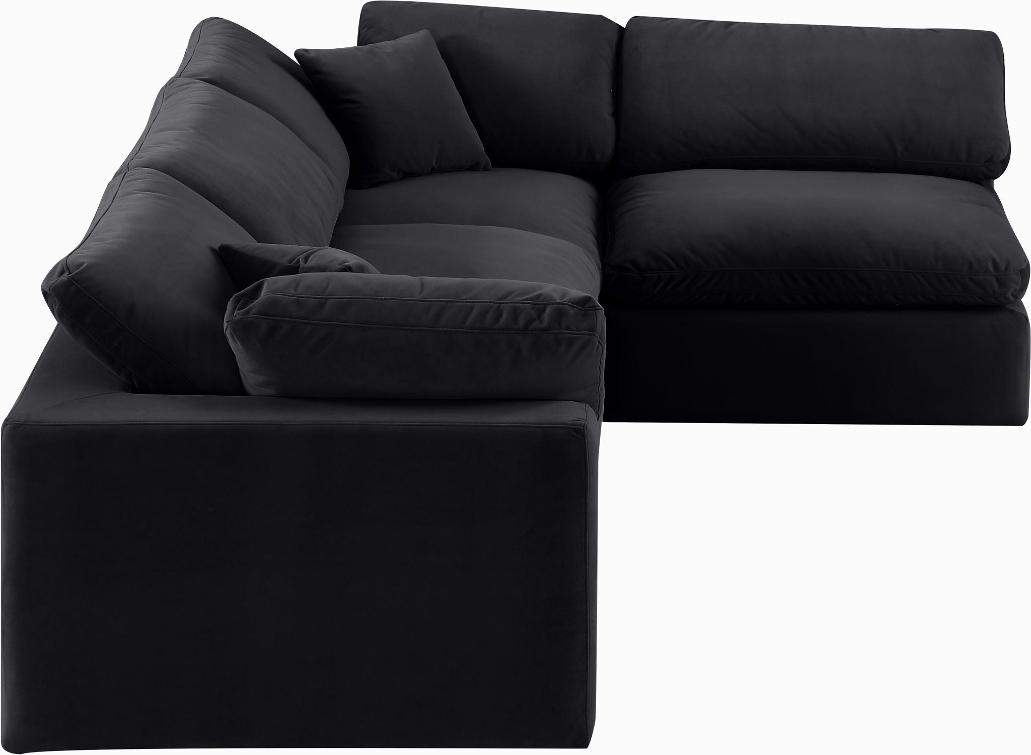 Comfy - 4 Piece Velvet Modular Armless Sectional