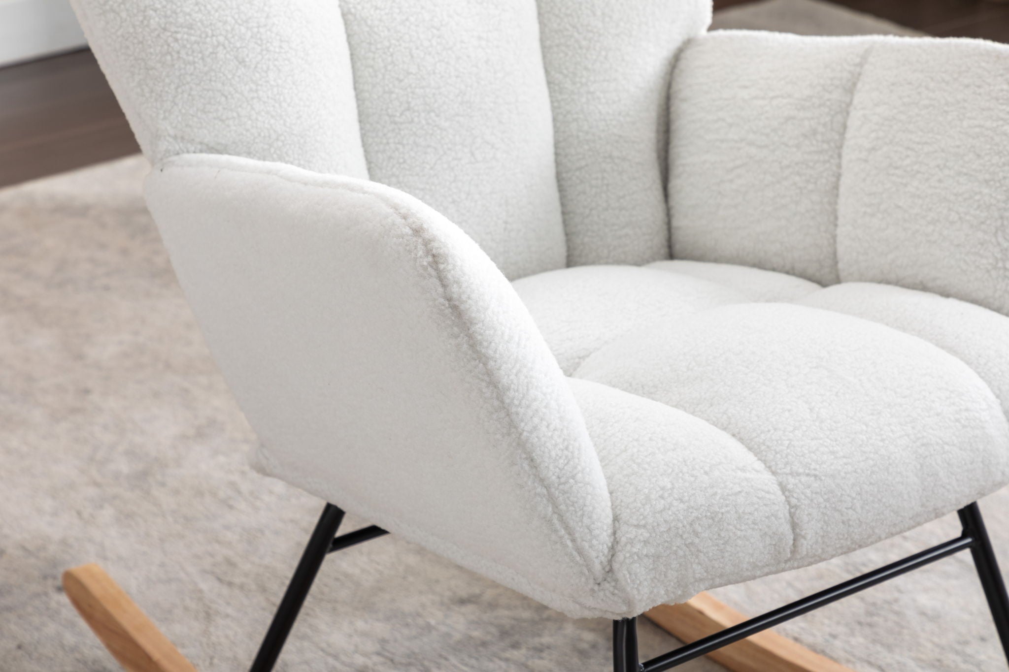 Rocking Gilder Chair For Living Room - Ivory