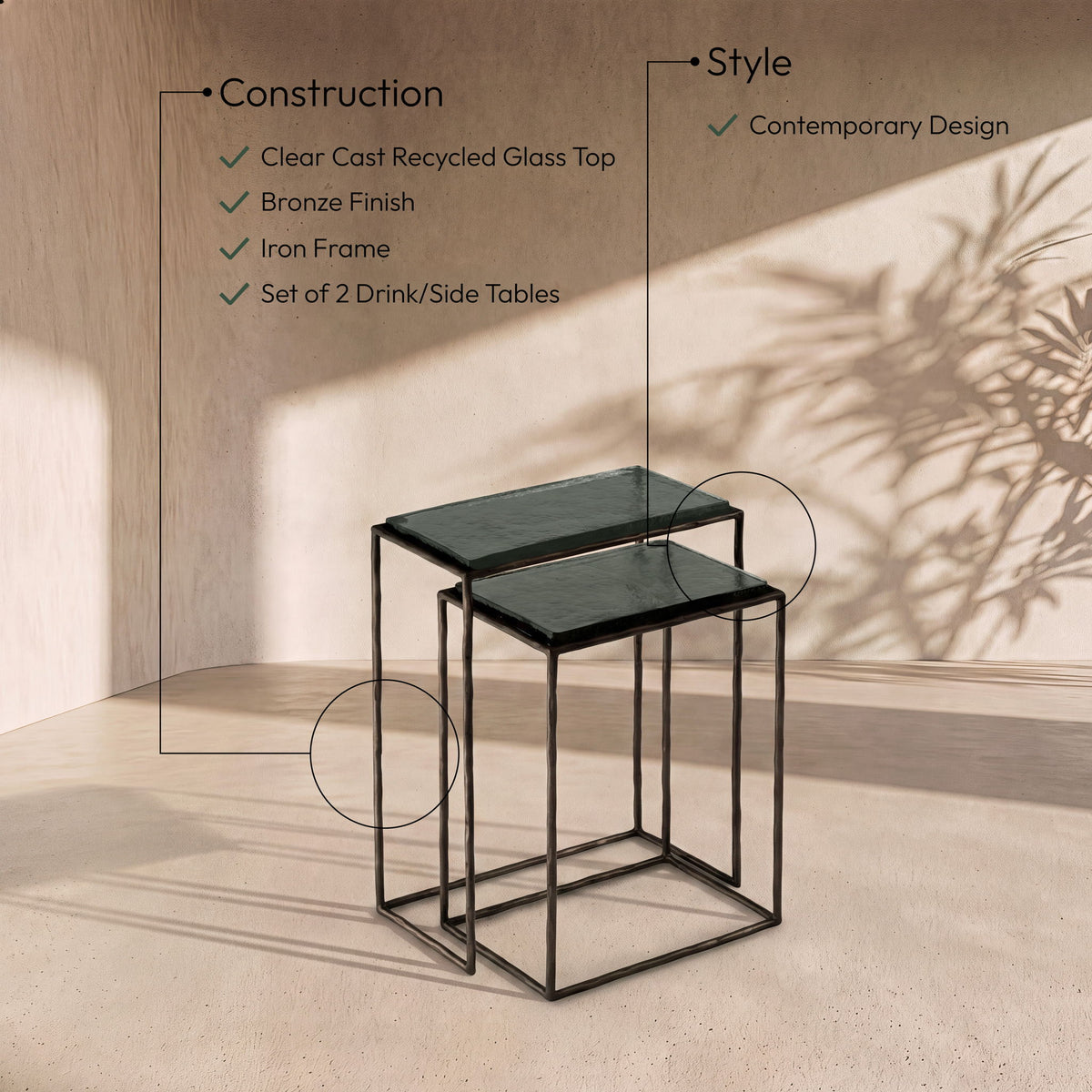 Calida - Nesting End Table - Bronze