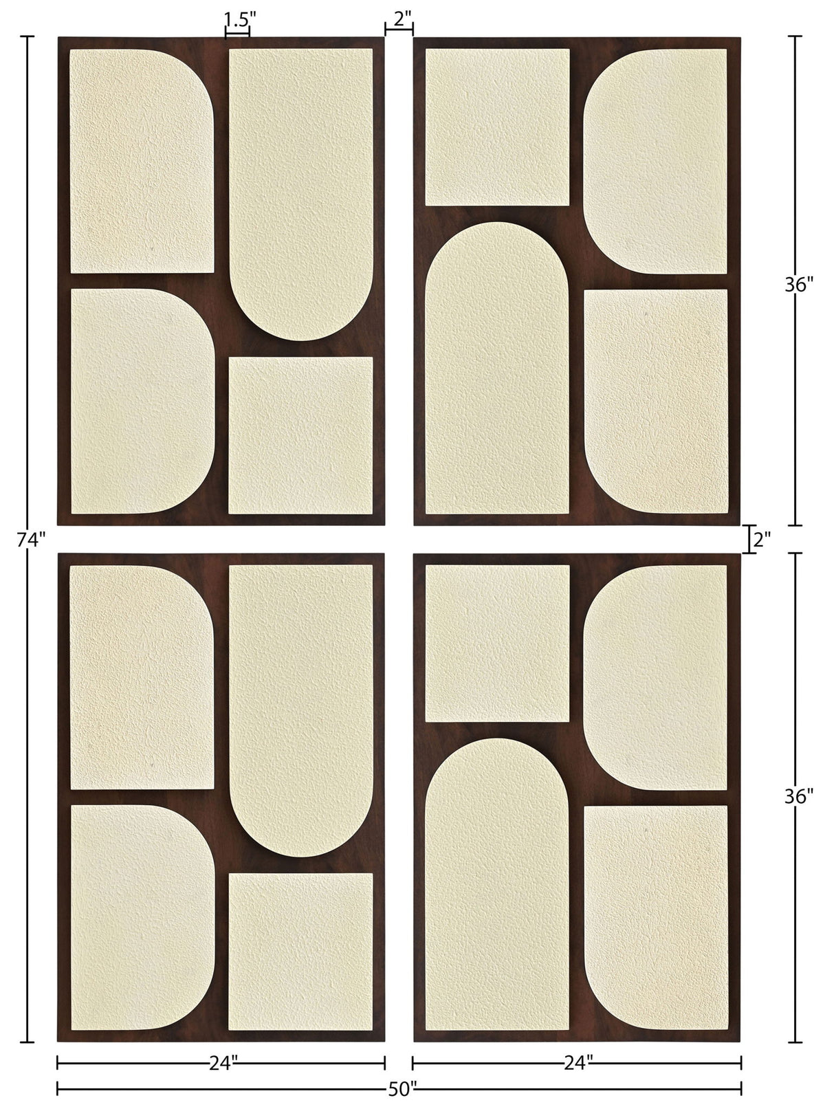 Icon - Mango Wood 4 Piece Wall Art