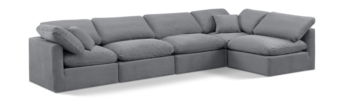 Indulge - Velvet 5 Piece Modular Sectional