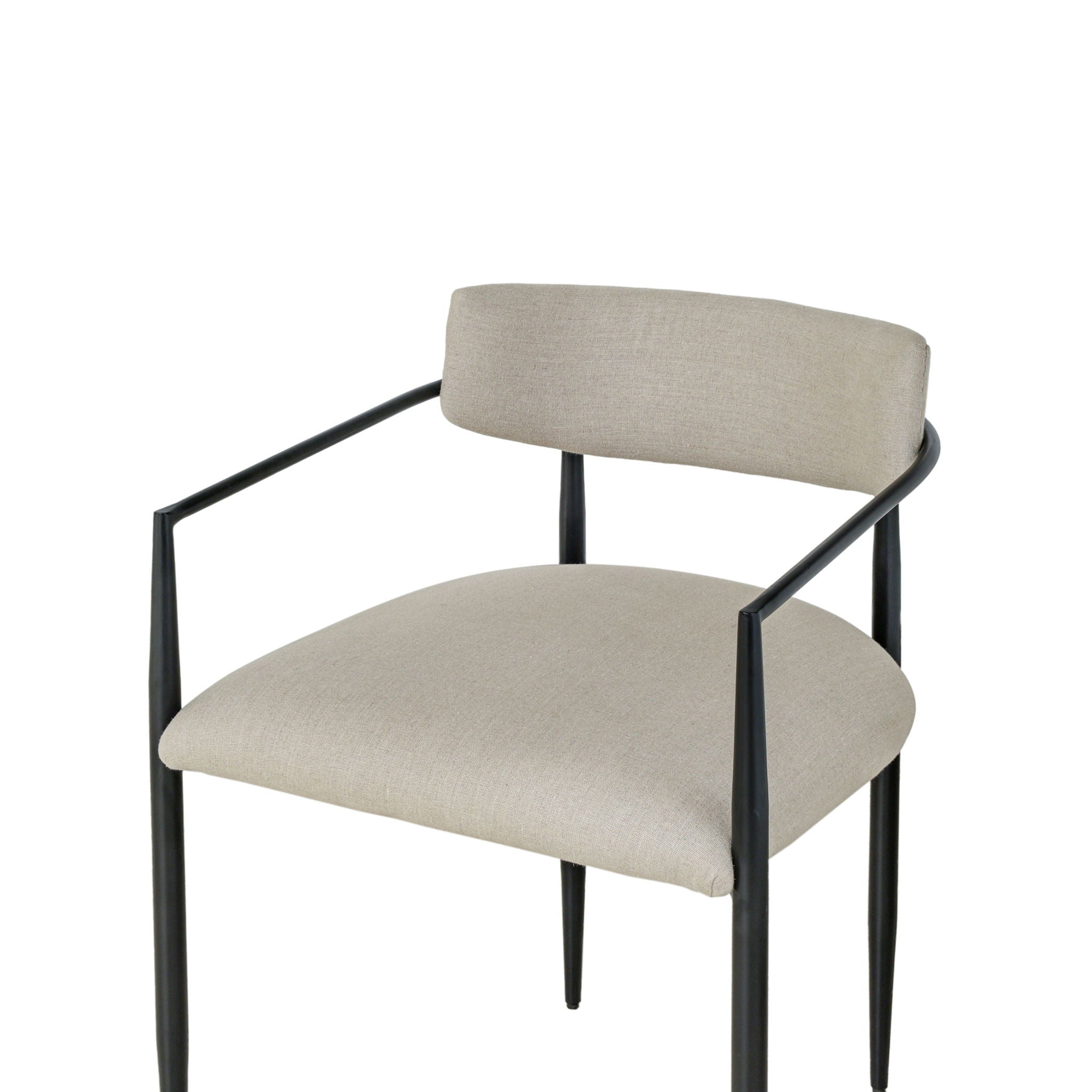 Forte - Linen Forged Iron Dining Chair - Cream